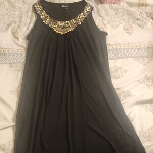 AB Studio Black Dress with Gold Accents
